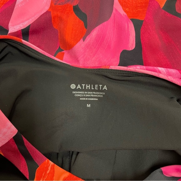 Athleta One-Piece Swimsuit Women's Size Medium Pink Floral Maldives High Neck‎ - Picture 11 of 11